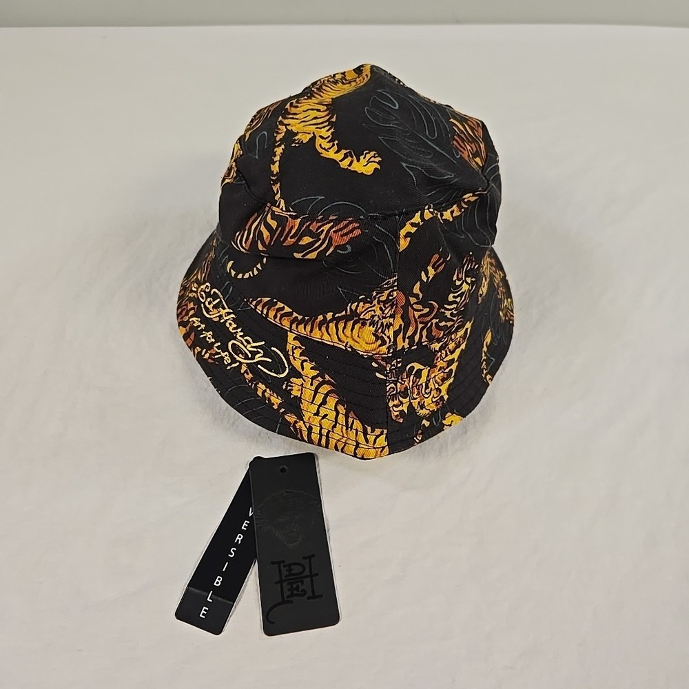Ed Hardy Art For Life Tiger Bucket Hat Reversible Adult Size NWT - Picture 11 of 11